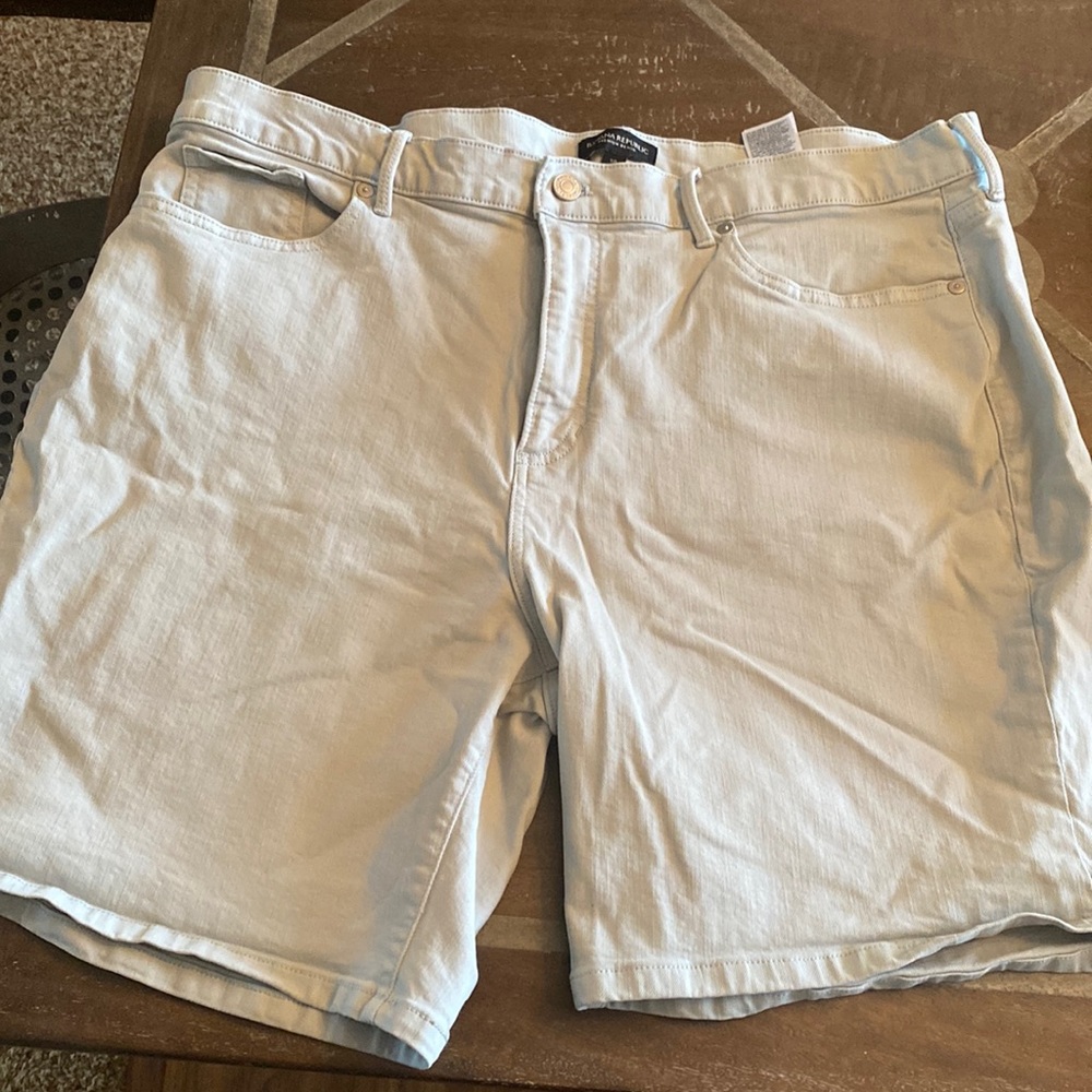 BR light blue/grey jean shorts in a classic 5-pocket style.